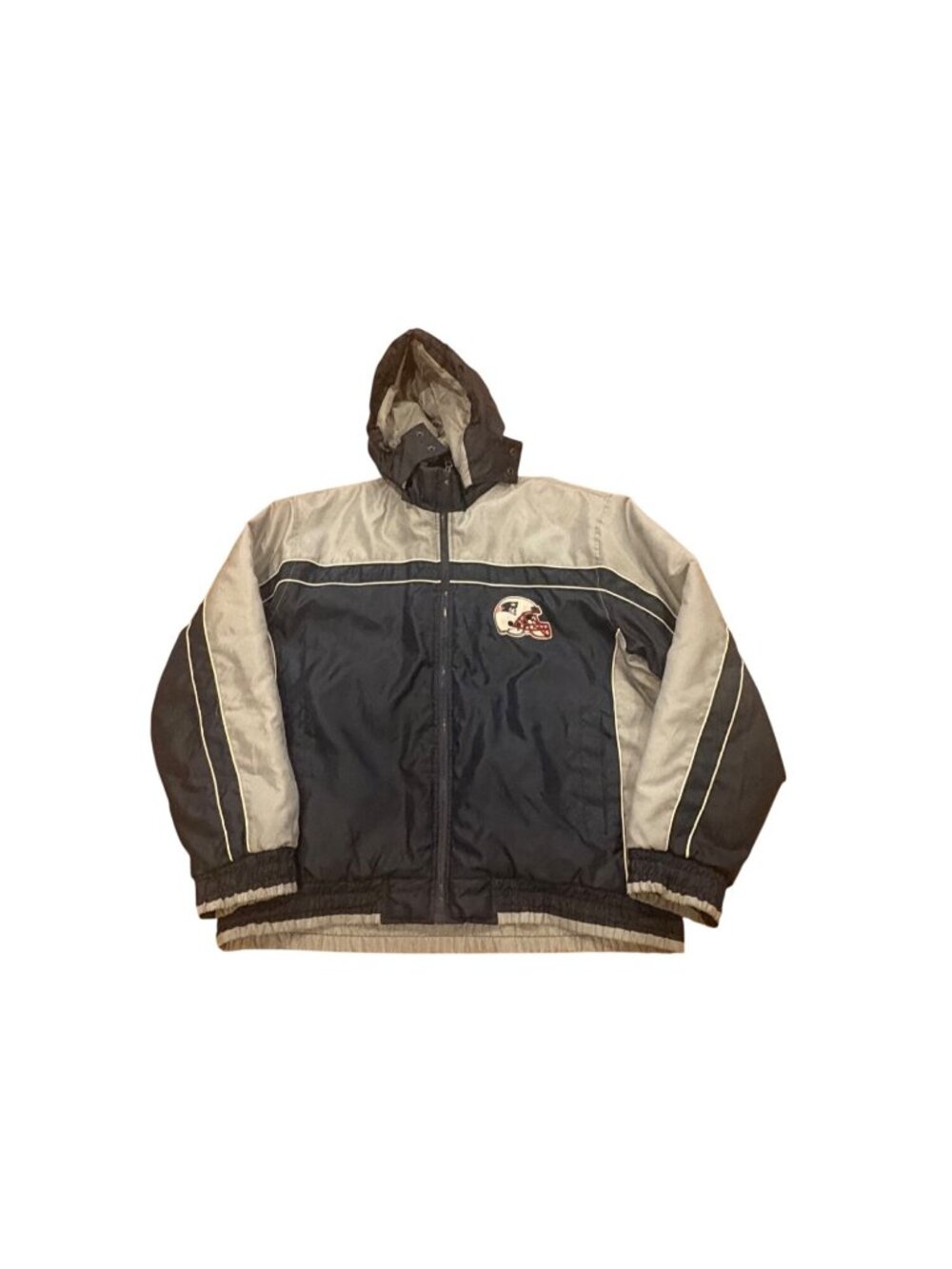 New England Patriots NFL Full Zip Hooded Puffer Jacket Men's Large